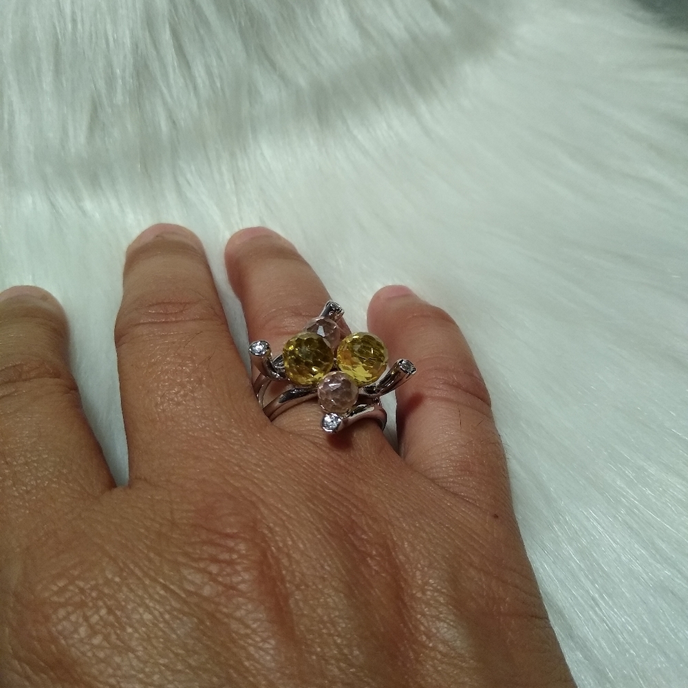 Unique Sphere Gemstone Ring, S 7.5 - image 3